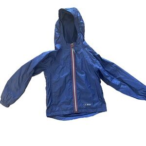 LL Bean Navy Discovery Rain Jacket size 6x-7
